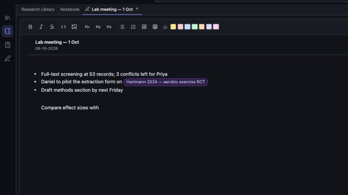 Notebook editor with wikilink autocomplete while you type